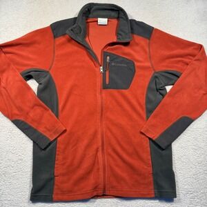 Columbia Klamath Range Lightweight Fleece Jacket Full Zip Orange Gray S Gorpcore